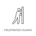 frustrated human linear icon. Modern outline frustrated human lo