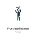 Frustrated human vector icon on white background. Flat vector frustrated human icon symbol sign from modern feelings collection