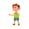 frustrated little boy try to turn on tv cartoon vector