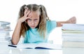 Stressed school girl feeling frustrated and unable to concentrate in her studies Royalty Free Stock Photo