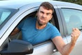 Frustrated male driver being verbally abusive Royalty Free Stock Photo