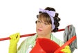 Frustrated Mopping Housewife Royalty Free Stock Photo