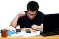 Frustrated nerdy accountant Royalty Free Stock Photo