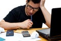 Frustrated nerdy accountant Royalty Free Stock Photo