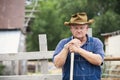 Frustrated Old Farmer Portrait Royalty Free Stock Photo