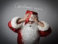 Frustrated Santa Claus. Concept - Christmas again. Royalty Free Stock Photo