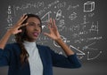 frustrated woman with math background