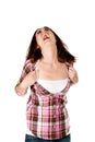 Frustrated woman screaming Royalty Free Stock Photo