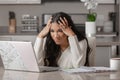 A frustrated woman works from home on her computer Royalty Free Stock Photo