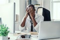 Frustrated young African man in formalwear Royalty Free Stock Photo