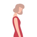 Frustrated Young Woman in Red Dress, Lonely and Sad Girl Character Flat Vector Illustration