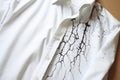 Frustrating Pen and stain of black ink on white shirt. Generate AI Royalty Free Stock Photo