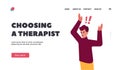 Frustration And Anger Landing Page Template. Aggressive Annoyed Male Character with Raised Voice Filled With Intense