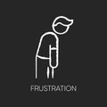 Frustration chalk white icon on black background Royalty Free Stock Photo