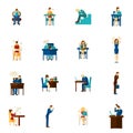 Frustration People Flat Icon Set Royalty Free Stock Photo