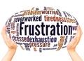 Frustration word cloud hand sphere concept Royalty Free Stock Photo
