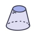 frustum cone color vector doodle simple icon