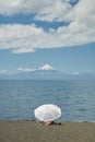 Frutillar view and Llanquihue lake and Osorno Volcano. Puerto Varas, Chile, South America.. Royalty Free Stock Photo