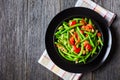 Fry bodi, green beans and veggies, top view