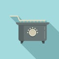 Fry machine icon flat vector. Deep fryer