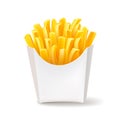 692_Vector Potatoes French Fries in White Carton Package Box Isolated on White background Royalty Free Stock Photo