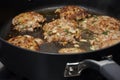 Frying Beef Meat Patties In A Fry Pan