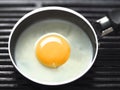 Frying egg on a grill Royalty Free Stock Photo