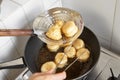 Frying fish cake Royalty Free Stock Photo