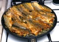 Frying fish Royalty Free Stock Photo