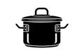 Frying hot saucepan cook pan icon, simple style Royalty Free Stock Photo