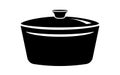 Frying hot saucepan cook pan icon, simple style Royalty Free Stock Photo