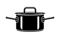 Frying hot saucepan cook pan icon, simple style Royalty Free Stock Photo