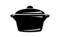 Frying hot saucepan cook pan icon, simple style Royalty Free Stock Photo