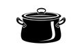 Frying hot saucepan cook pan icon, simple style Royalty Free Stock Photo