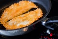 Frying hotcakes Royalty Free Stock Photo