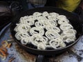 Frying jalebis in Bangalore,India Royalty Free Stock Photo