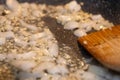 Frying onions and garlic Royalty Free Stock Photo