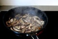 Frying Mushrooms Royalty Free Stock Photo