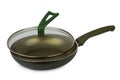 Frying pan with ceramic coating and glass lid Royalty Free Stock Photo