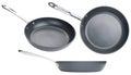 Frying pan. Ceramic nonstick pan with stainless steel handle. Fry pan for cooking. Gray ceramic coating