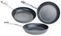 Frying pan. Ceramic nonstick pan with stainless steel handle. Fry pan for cooking. Gray ceramic coating.