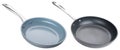 Frying pan. Ceramic nonstick pan with stainless steel handle. Fry pan for cooking. Gray ceramic coating.