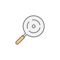 Frying Pan with Cover icon. Kitchen appliances for cooking Illustration. Simple thin line style symbol