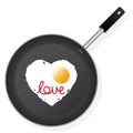 Frying pan with egg Royalty Free Stock Photo