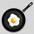 Frying Pan With Fried Eggs Isolated Royalty Free Stock Photo