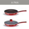 A frying pan with glass lid and without it Royalty Free Stock Photo