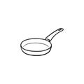 Frying Pan Hand Drawn Sketch Icon.