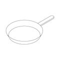 Frying pan with handle icon, isometric 3d style