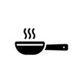 Black solid icon for Frying Pan, dripping and skillet