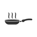 Frying pan icon in flat style. Cooking pan illustration on white Royalty Free Stock Photo